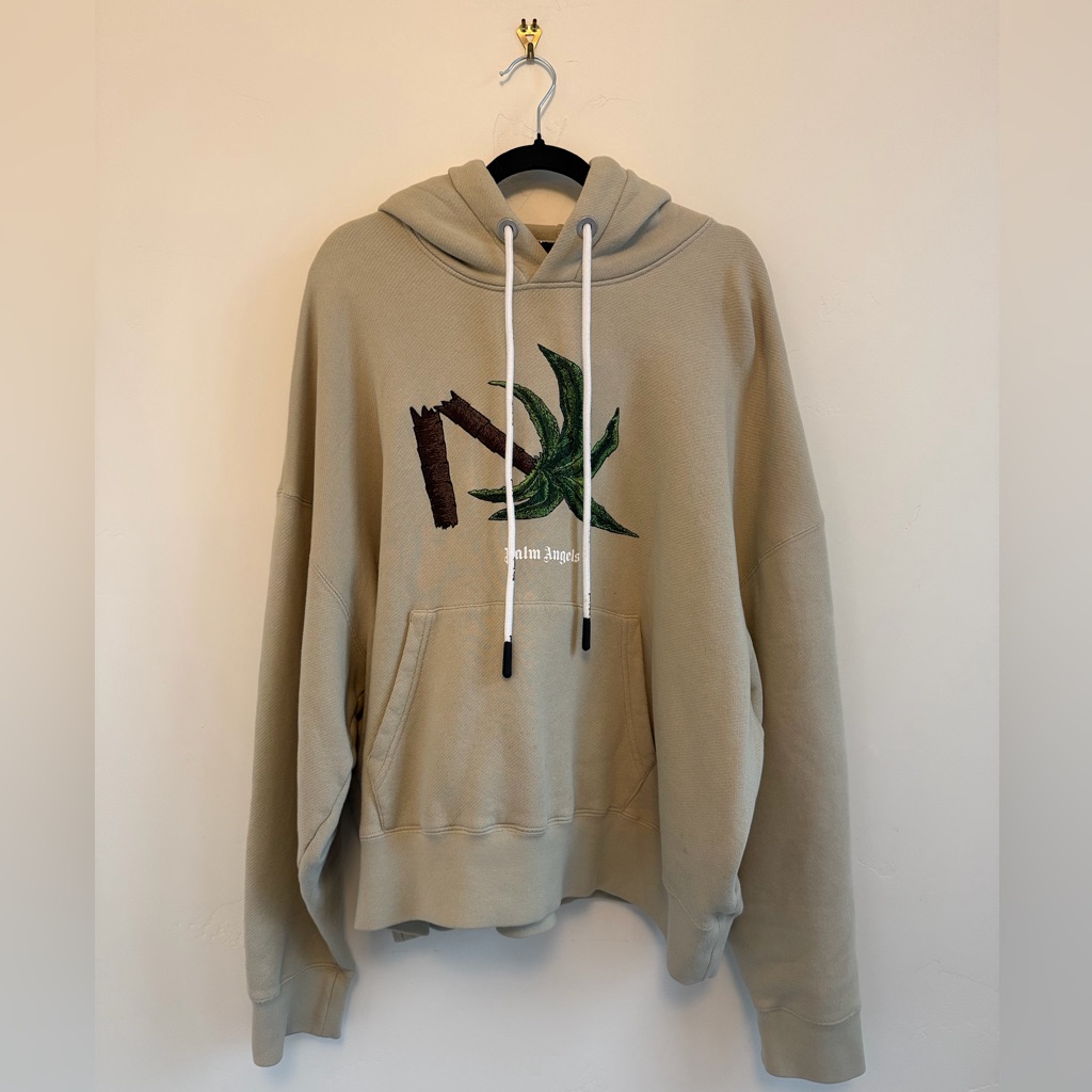 Palm Angels Broken Palm Hoodie Tan Palm Angels Broken Palm Hoodie Tan